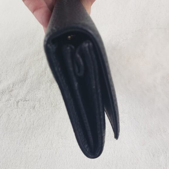 Michael Kors Wallet Women's Black Pebble Large Leather Gold Hardware - Picture 9 of 10